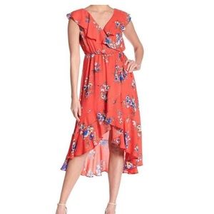 Soprano Floral Red High Low Dress from Nordstrom